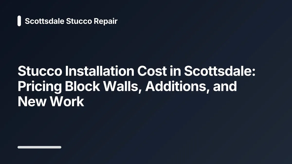 stucco installation cost scottsdale